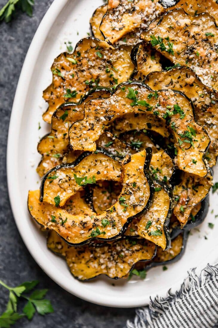 Savory Herb Roasted Acorn Squash (With Parmesan)