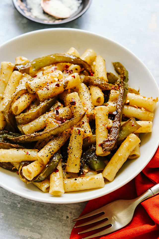 Pasta with Blistered Green Peppers